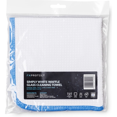 FX PROTECT SIMPLY WHITE WAFFLE GLASS CLEANING TOWEL mikrofibra do mycia szyb